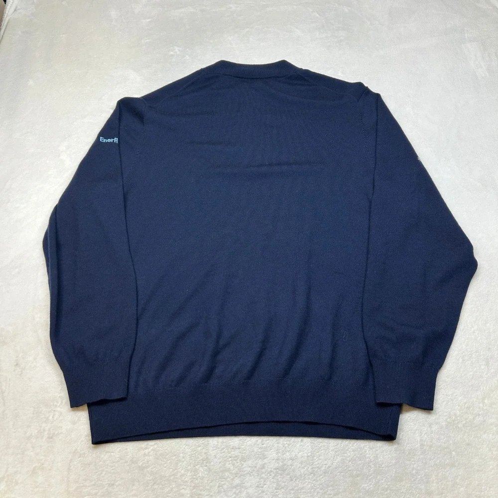 Donald Ross‎ Sportswear Pullover Sweater Mens XL 1/4 Navy Blue Zip Merino Wool